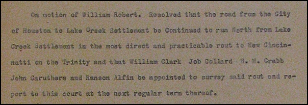 William Robert - Road from Lake Creek Settlement to New Cincinatti